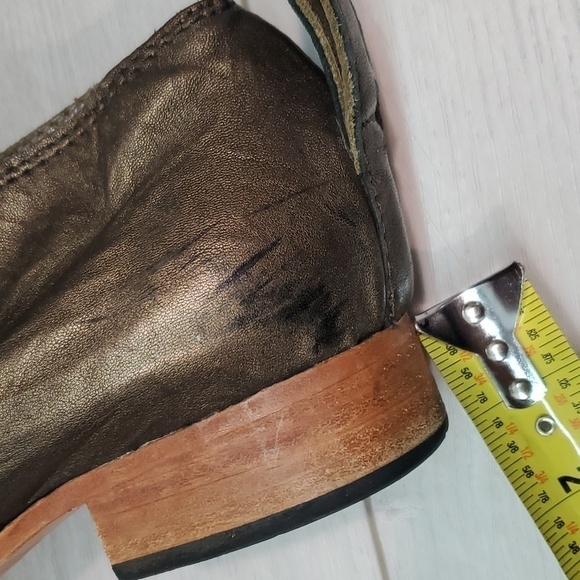 Free People Jim Barnier Womens Boho Leather Moto Heels shoes sz 9.5 USA - Picture 15 of 16